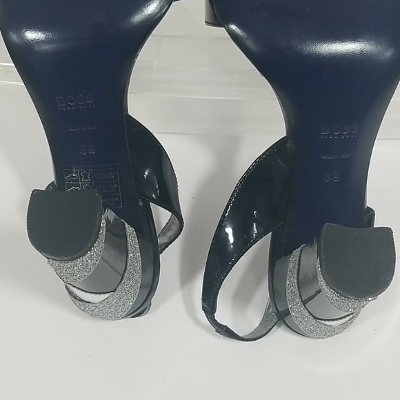 Hugo Boss Black & Glitter Sling Back Heels - Picture 6 of 11